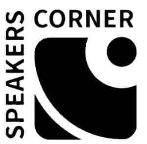 speakers corner black logo