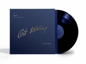 blue album cover and record