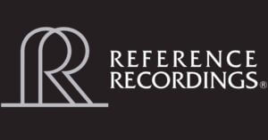 reference recordings logo black and white