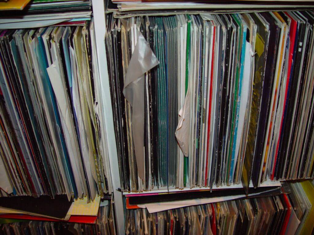 messy records collection