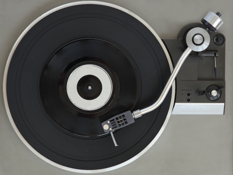 record player playing 45